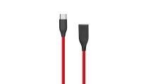 Silikoninis kabelis USB-USB Type C (raudonas, 1m)