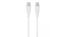 Silikoninis kabelis USB Type-C - Type-C, 100W (baltas, 3m)